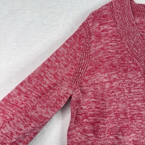 Gap Pink Marled Knit V-Neck Sweater XL Cotton - Picture 6 of 13